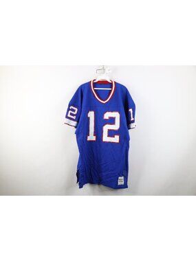 Vtg 80s Sand Knit Game Issue Jim Kelly Buffalo Bills Football Jersey Mens 48 USA
